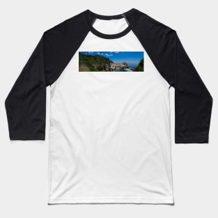 View on the cliff town of Vernazza, one of the colorful Cinque Terre on the Italian west coast Baseball T-Shirt